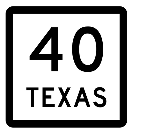 Texas State Highway 40 Sticker Decal R2294 Highway Sign - Winter Park Products
