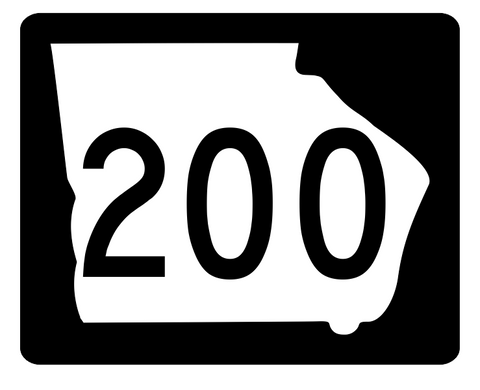 Georgia State Route 200 Sticker R3866 Highway Sign