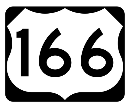 US Route 166 Sticker R2122 Highway Sign Road Sign - Winter Park Products