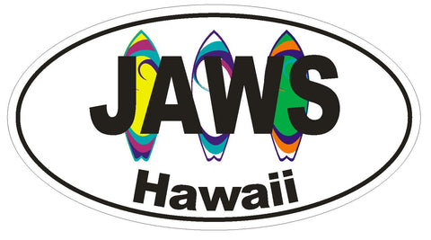 Jaws Hawaii Oval Bumper Sticker or Helmet Sticker D1343 Surf Surfing Surfer - Winter Park Products