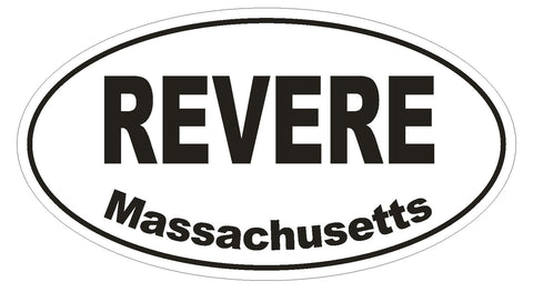 Revere Massachusetts Oval Bumper Sticker or Helmet Sticker D1450 Euro Oval - Winter Park Products
