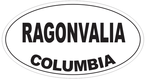 Ragonvalia Columbia Oval Bumper Sticker or Helmet Sticker D4889