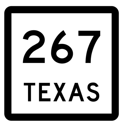 Texas State Highway 267 Sticker Decal R2562 Highway Sign