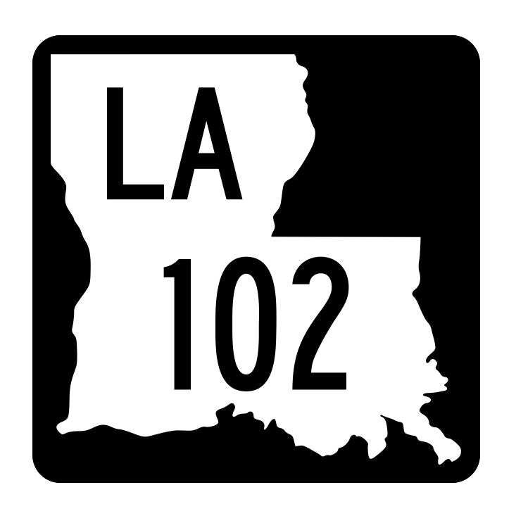 Louisiana State Highway 102 Sticker Decal R5818 Highway Route Sign