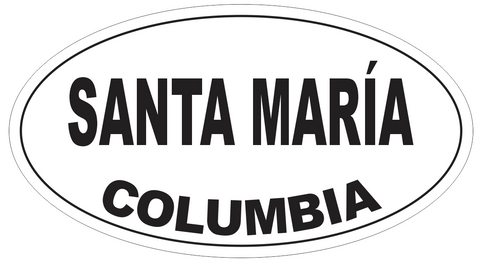 Santa Maria Columbia Oval Bumper Sticker or Helmet Sticker D4986