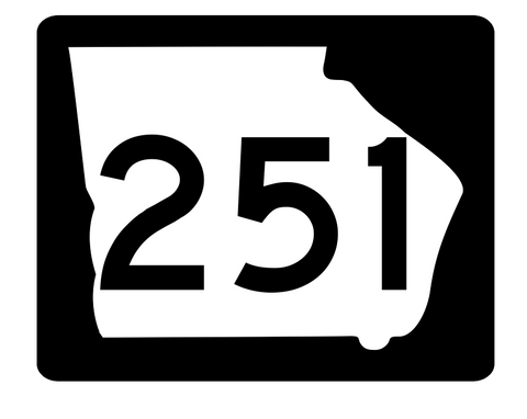 Georgia State Route 251 Sticker R3917 Highway Sign