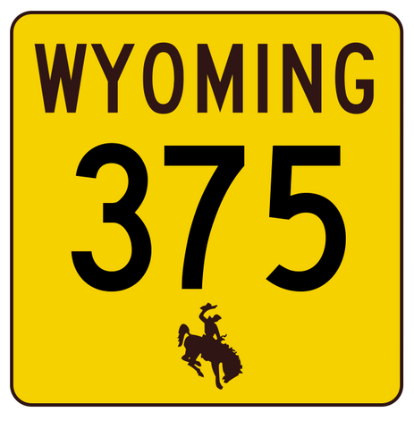 Wyoming Highway 375 Sticker R3529 Highway Sign