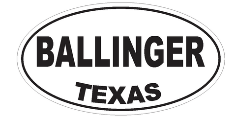Ballinger Texas Oval Bumper Sticker or Helmet Sticker D3188 Euro Oval - Winter Park Products