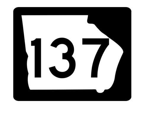Georgia State Route 137 Sticker R3803 Highway Sign