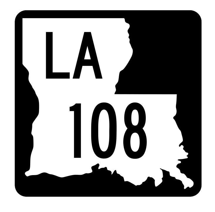 Louisiana State Highway 108 Sticker Decal R5824 Highway Route Sign