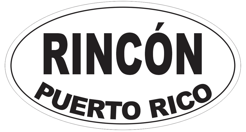 Rincon Puerto Rico Oval Bumper Sticker or Helmet Sticker D4137