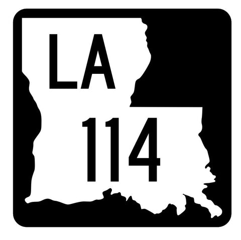 Louisiana State Highway 114 Sticker Decal R5830 Highway Route Sign