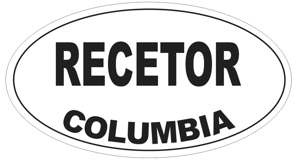 Recetor Columbia Oval Bumper Sticker or Helmet Sticker D4394