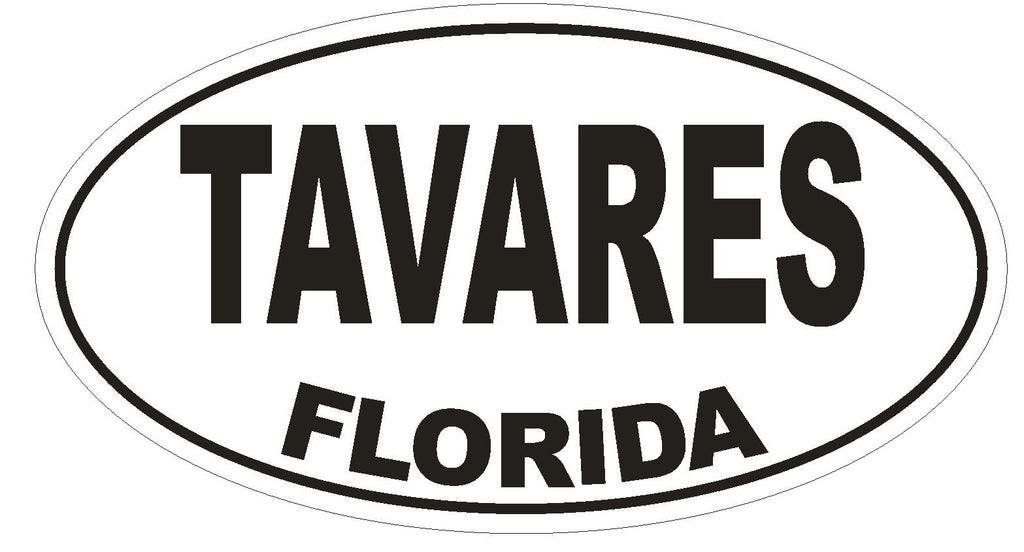 Tavares Florida Oval Bumper Sticker or Helmet Sticker D1603 Euro Oval - Winter Park Products