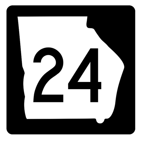 Georgia State Route 24 Sticker R3573 Highway Sign
