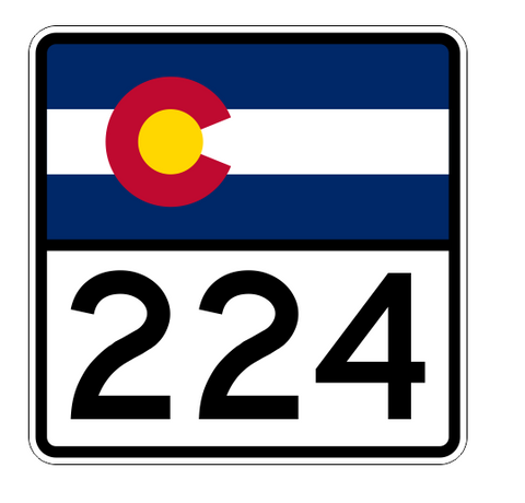 Colorado State Highway 224 Sticker Decal R2228 Highway Sign - Winter Park Products