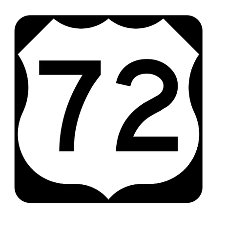 US Route 72 Sticker R1932 Highway Sign Road Sign - Winter Park Products