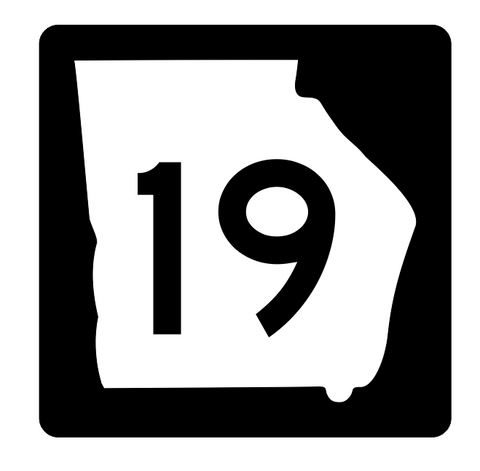 Georgia State Route 19 Sticker R3568 Highway Sign