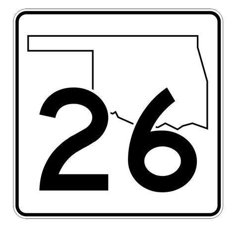 Oklahoma State Highway 26 Sticker Decal R5580 Highway Route Sign