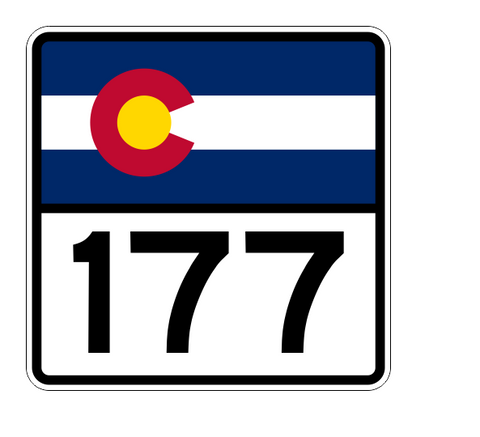 Colorado State Highway 177 Sticker Decal R2219 Highway Sign - Winter Park Products