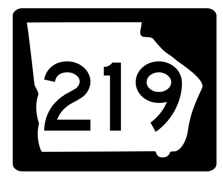 Georgia State Route 219 Sticker R3885 Highway Sign