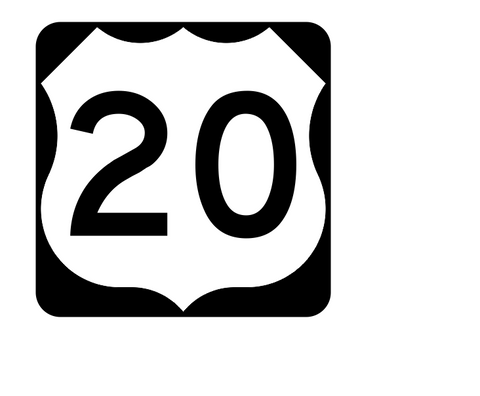 US Route 20 Sticker R1888 Highway Sign Road Sign - Winter Park Products
