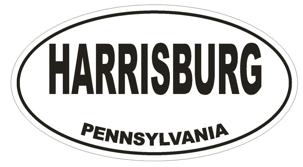 Harrisburg Pennsylvania Oval Bumper Sticker or Helmet Sticker D1684 Euro Oval - Winter Park Products