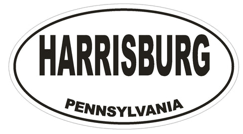 Harrisburg Pennsylvania Oval Bumper Sticker or Helmet Sticker D1684 Euro Oval - Winter Park Products