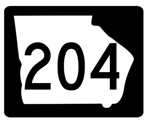 Georgia State Route 204 Sticker R3870 Highway Sign
