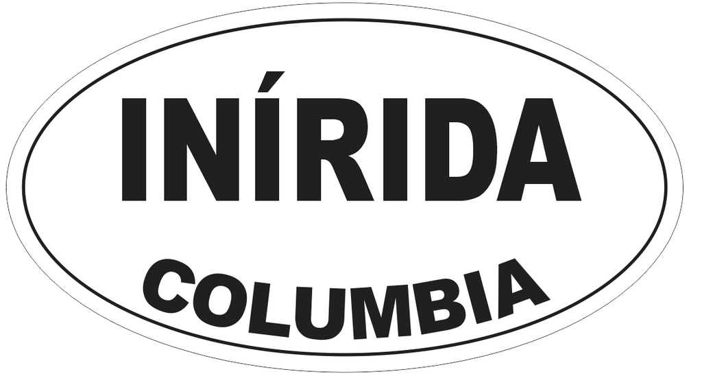 Inirida Columbia Oval Bumper Sticker or Helmet Sticker D4514