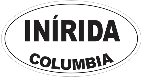 Inirida Columbia Oval Bumper Sticker or Helmet Sticker D4514