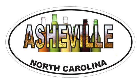 Asheville North Carolina Oval Bumper Sticker or Helmet Sticker D3700 Euro Oval