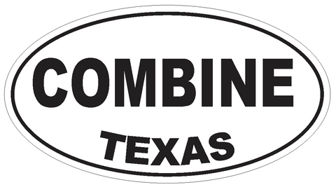 Combine Texas Oval Bumper Sticker or Helmet Sticker D3285 Euro Oval - Winter Park Products