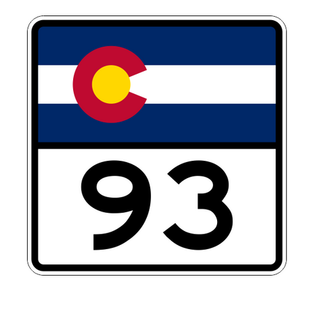 Colorado State Highway 93 Sticker Decal R1831 Highway Sign - Winter Park Products