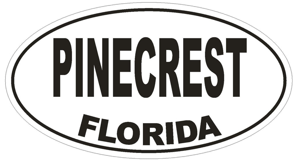 Pinecrest Florida Oval Bumper Sticker or Helmet Sticker D1586 Euro Oval - Winter Park Products