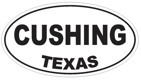 Cushing Texas Oval Bumper Sticker or Helmet Sticker D3310 Euro Oval - Winter Park Products