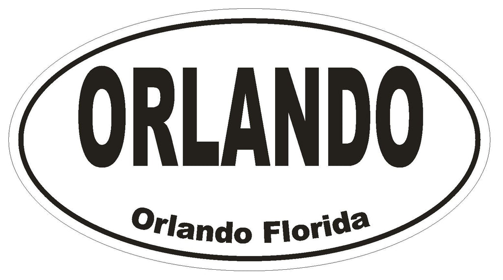 Orlando Florida Oval Bumper Sticker or Helmet Sticker D1299 Euro Oval - Winter Park Products