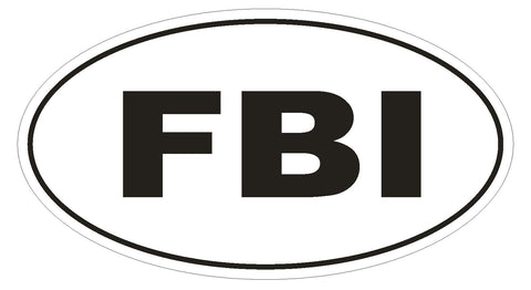 FBI Oval Bumper Sticker or Helmet Sticker D1616 Federal Bureau Of Investigation - Winter Park Products