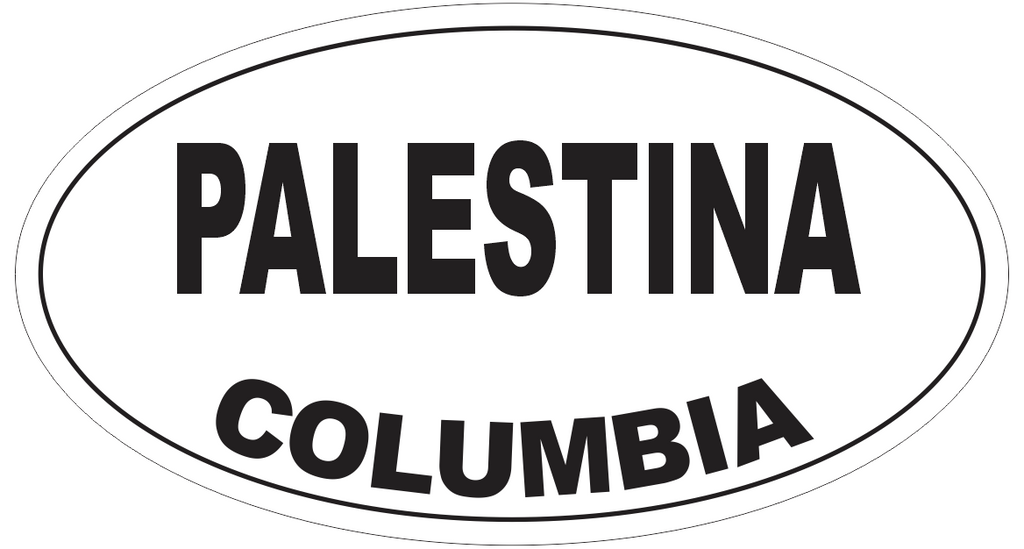 Palestina Columbia Oval Bumper Sticker or Helmet Sticker D4534
