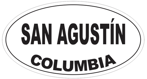 San Agustin Columbia Oval Bumper Sticker or Helmet Sticker D5448
