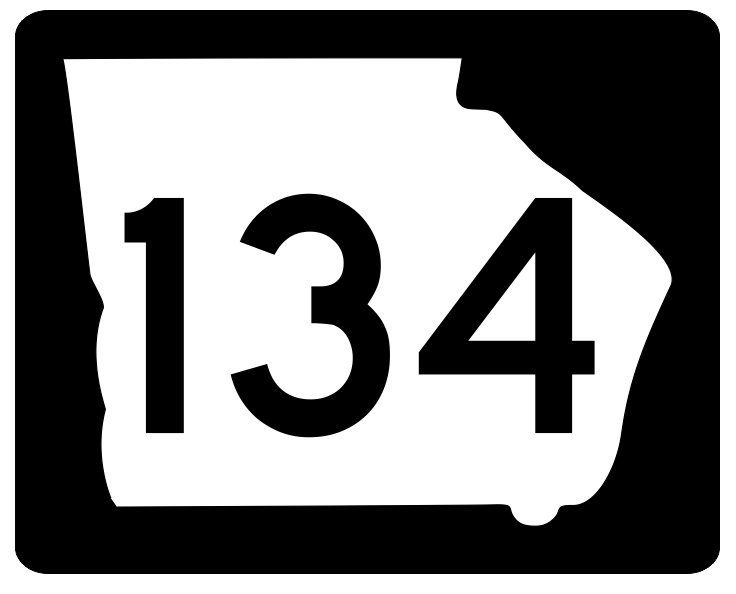 Georgia State Route 134 Sticker R3800 Highway Sign
