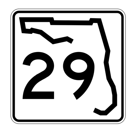 Florida State Road 29 Sticker Decal R1365 Highway Sign - Winter Park Products
