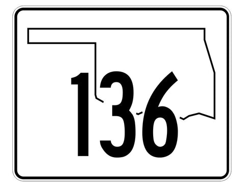 Oklahoma State Highway 136 Sticker Decal R5702 Highway Route Sign