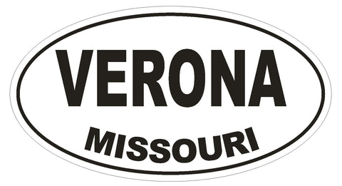 Verona Missouri Oval Bumper Sticker or Helmet Sticker D1431 Euro Oval - Winter Park Products