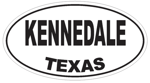 Kennedale Texas Oval Bumper Sticker or Helmet Sticker D3548 Euro Oval - Winter Park Products