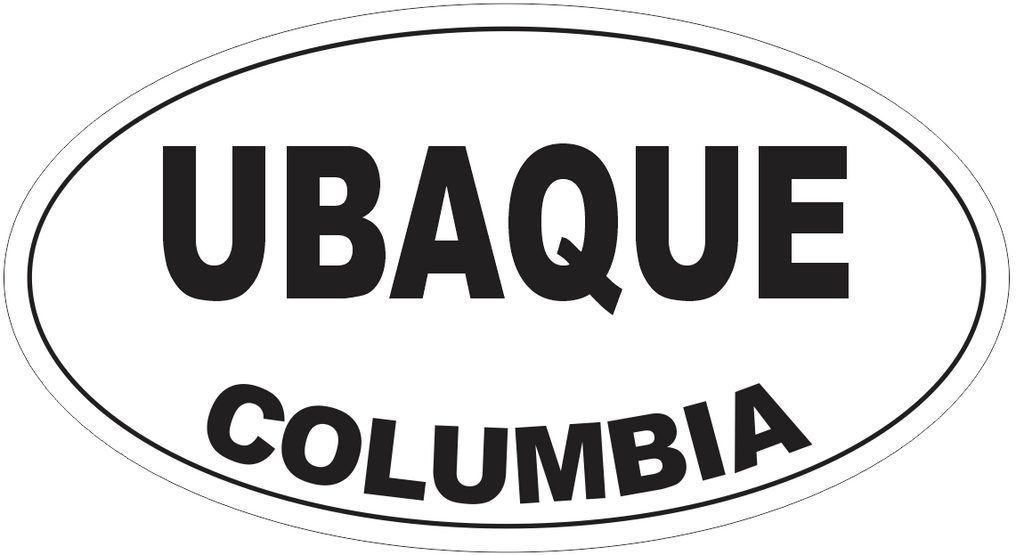 Ubaque Columbia Oval Bumper Sticker or Helmet Sticker D4504