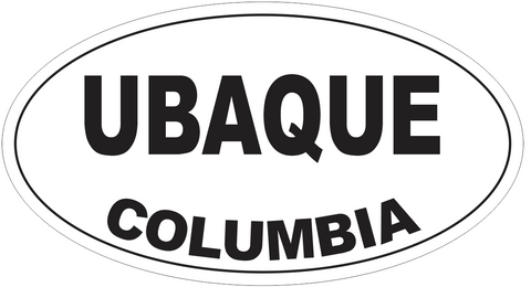 Ubaque Columbia Oval Bumper Sticker or Helmet Sticker D4504