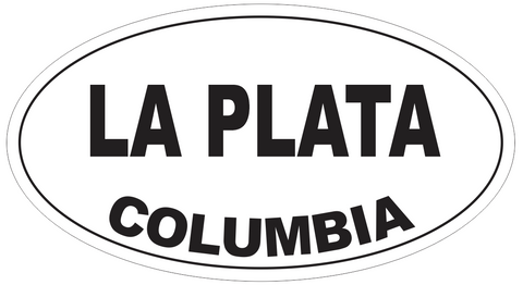 La Plata Columbia Oval Bumper Sticker or Helmet Sticker D5446