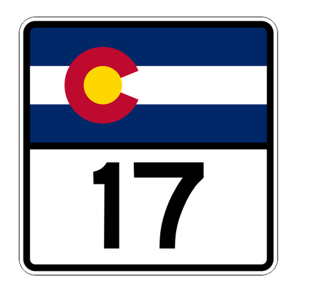 Colorado State Highway 17 Sticker Decal R1787 Highway Sign - Winter Park Products