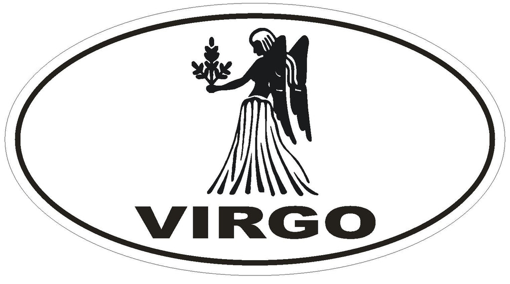 VIRGO Oval Bumper Sticker or Helmet Sticker D1878 Euro Oval Zodiac Horoscope - Winter Park Products